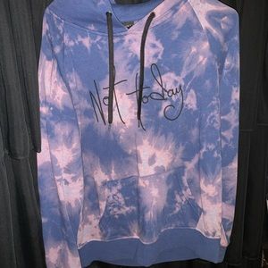 Purple and pink tie dye “Not Today” hoodie💗💜🖤